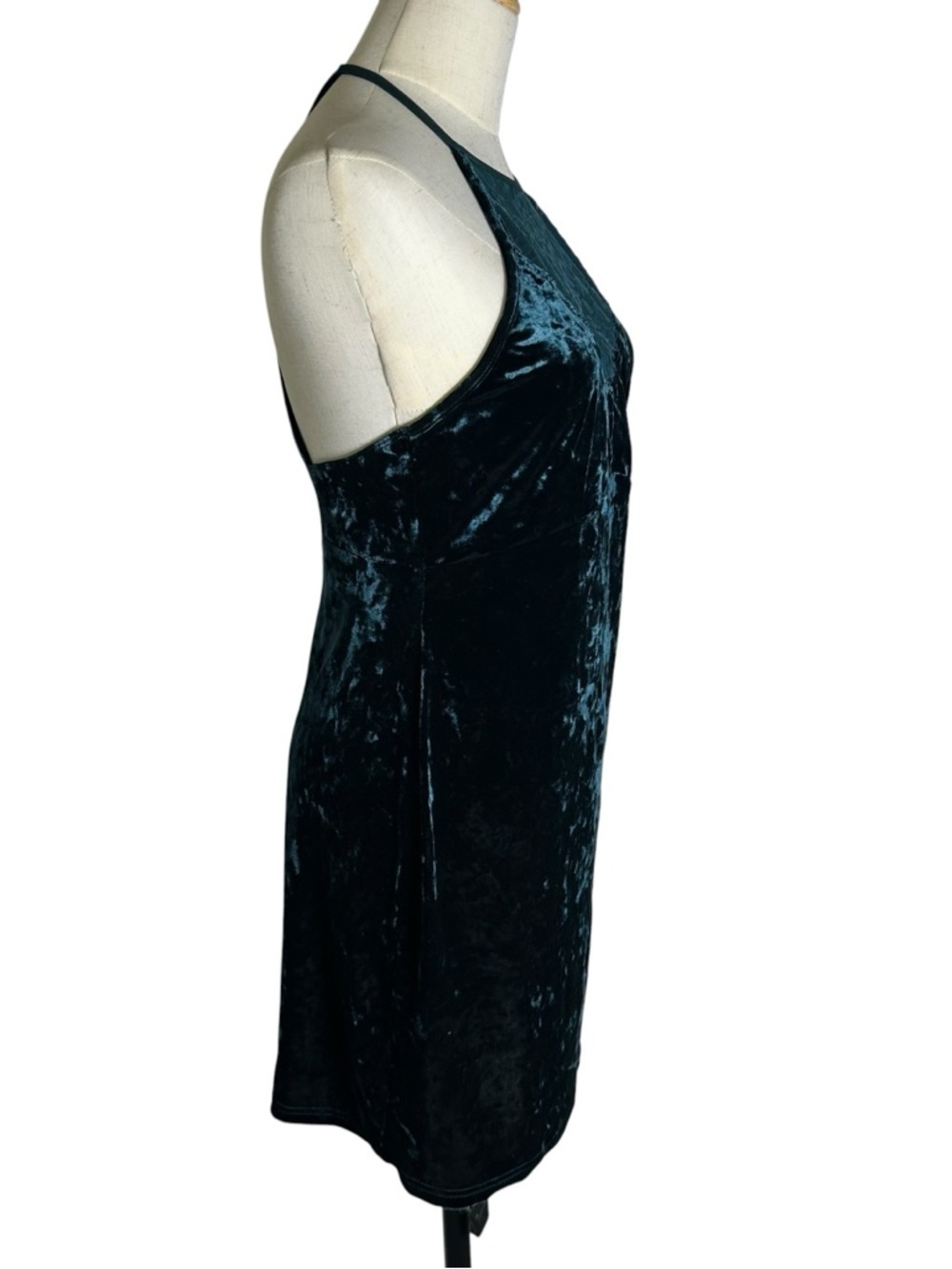 Intimately Free People Medium Velvet Lace Sleeveless Mini Dress Emerald Green - Picture 6 of 11